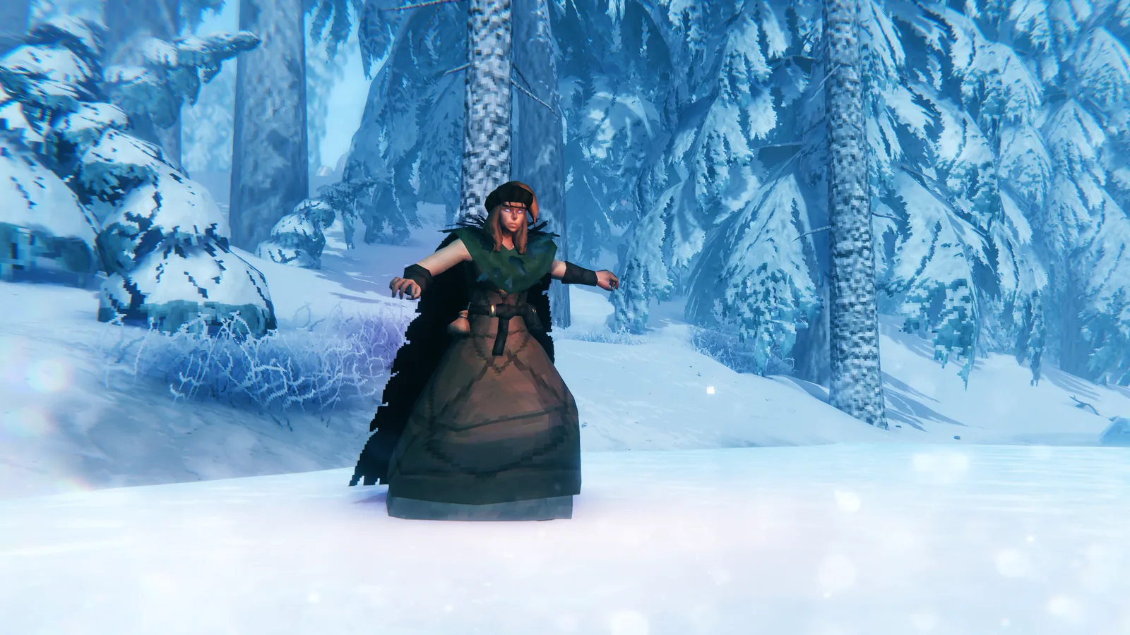 A Viking struggling to keep balance on slippery Deep North ice